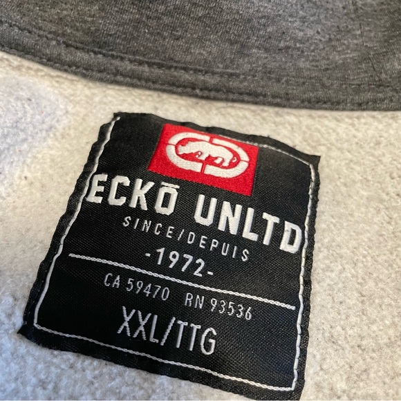 Ecko Unltd Gray Zip Hoodie Men’s XXL Vintage Y2K - Picture 7 of 9
